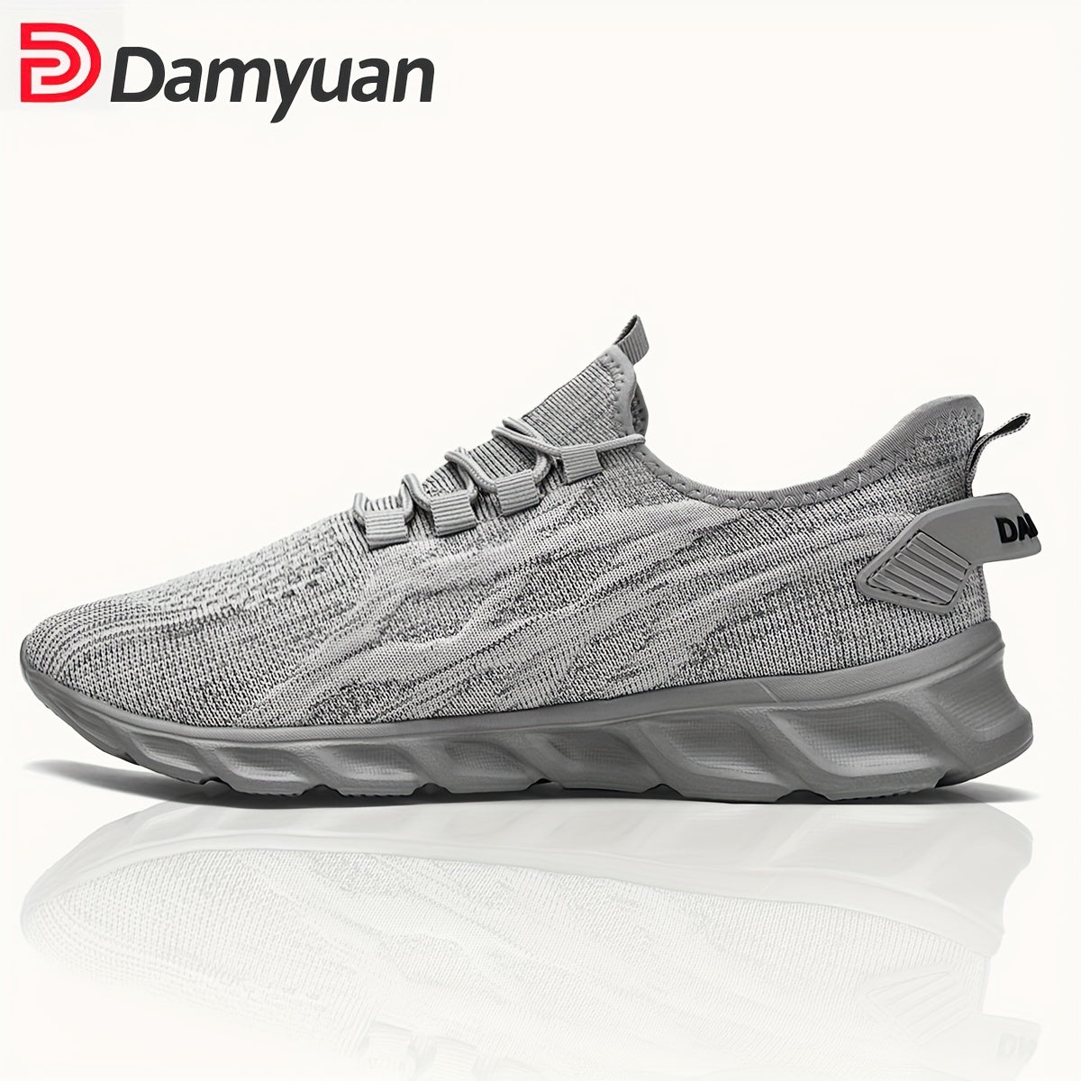 Men's Breathable Knit Lace Up Sneakers, Comfortable Casual Shoes