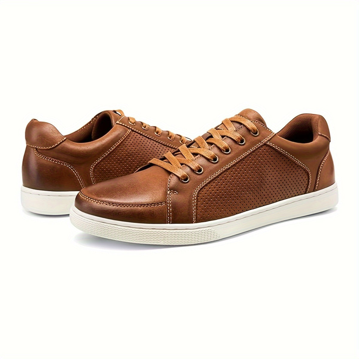 Men's Casual Solid Color Sneakers - Comfortable & Breathable Low Top Shoes