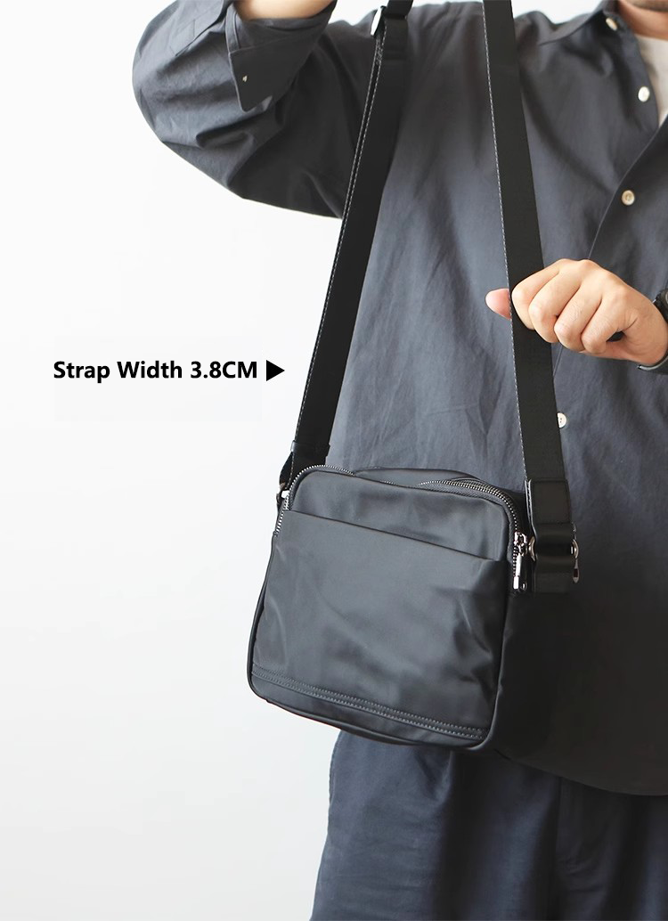 Men's Crossbody Casual Bag Nylon Leather Shoulder Bag